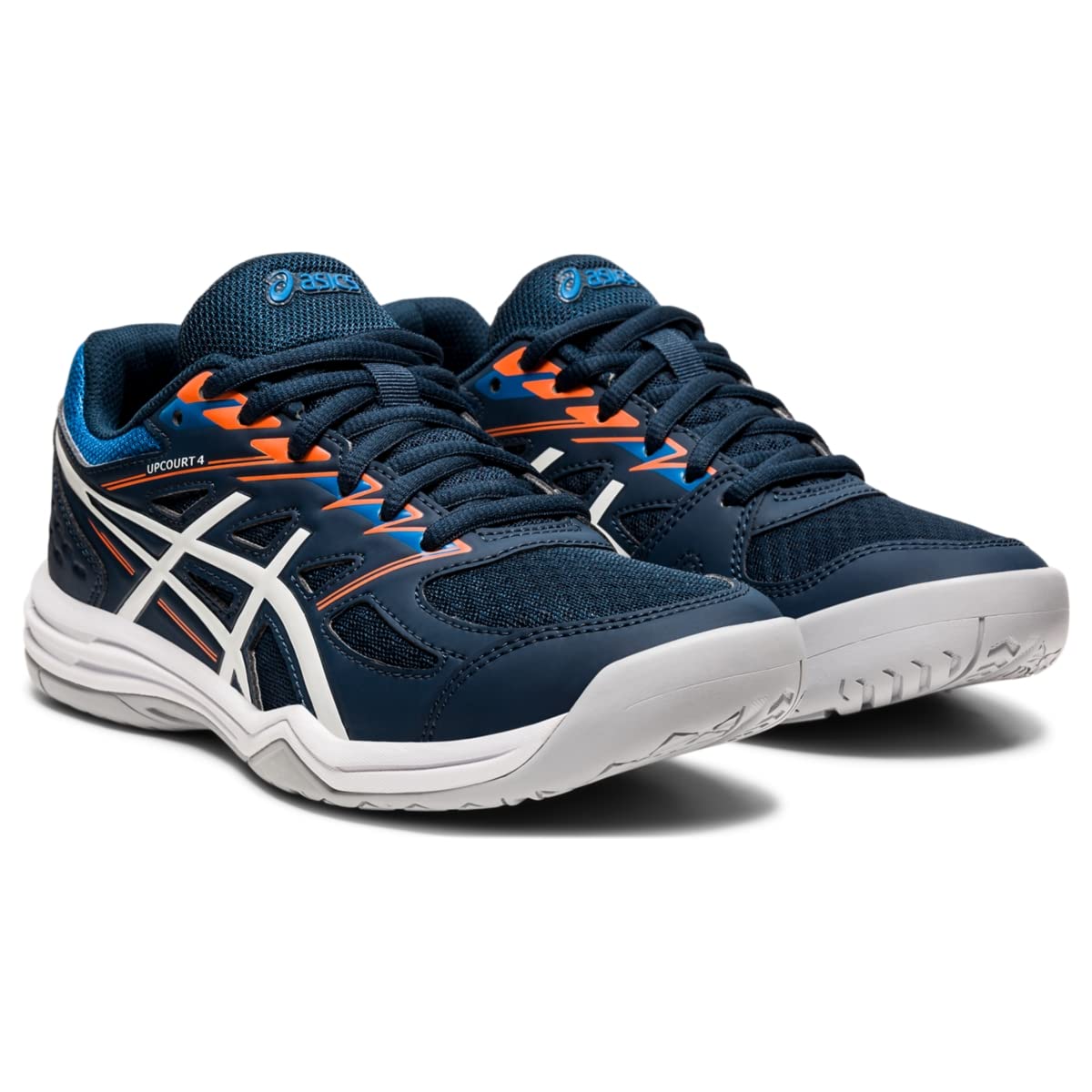 ASICS Kid's Upcourt 4 Grade School Volleyball Shoes, 4.5, French Blue/White