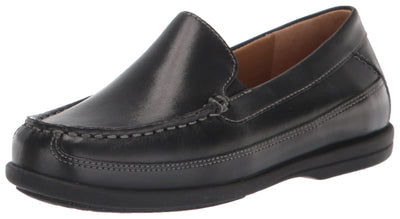 Johnston & Murphy® Locklin Venetian Shoes for Kids – Leather Upper, Footbed, and Lining – Elastic Goring Black Leather 1.5 Little Kid M