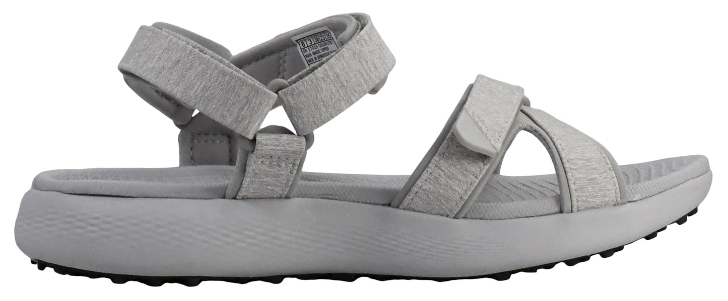 Skechers Women's 600 Spikeless Sandals Golf Shoe, Light Grey, 7 M US