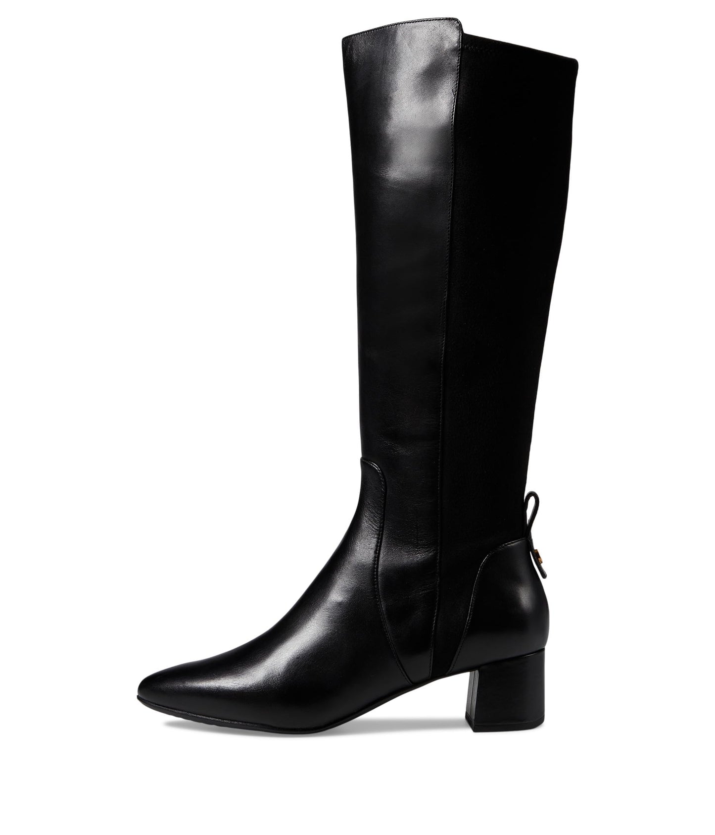Cole Haan WOMENS THE GO-TO BLOCK HEEL TALL BOOT 45MM, BLACK LEATHER, 8 B US