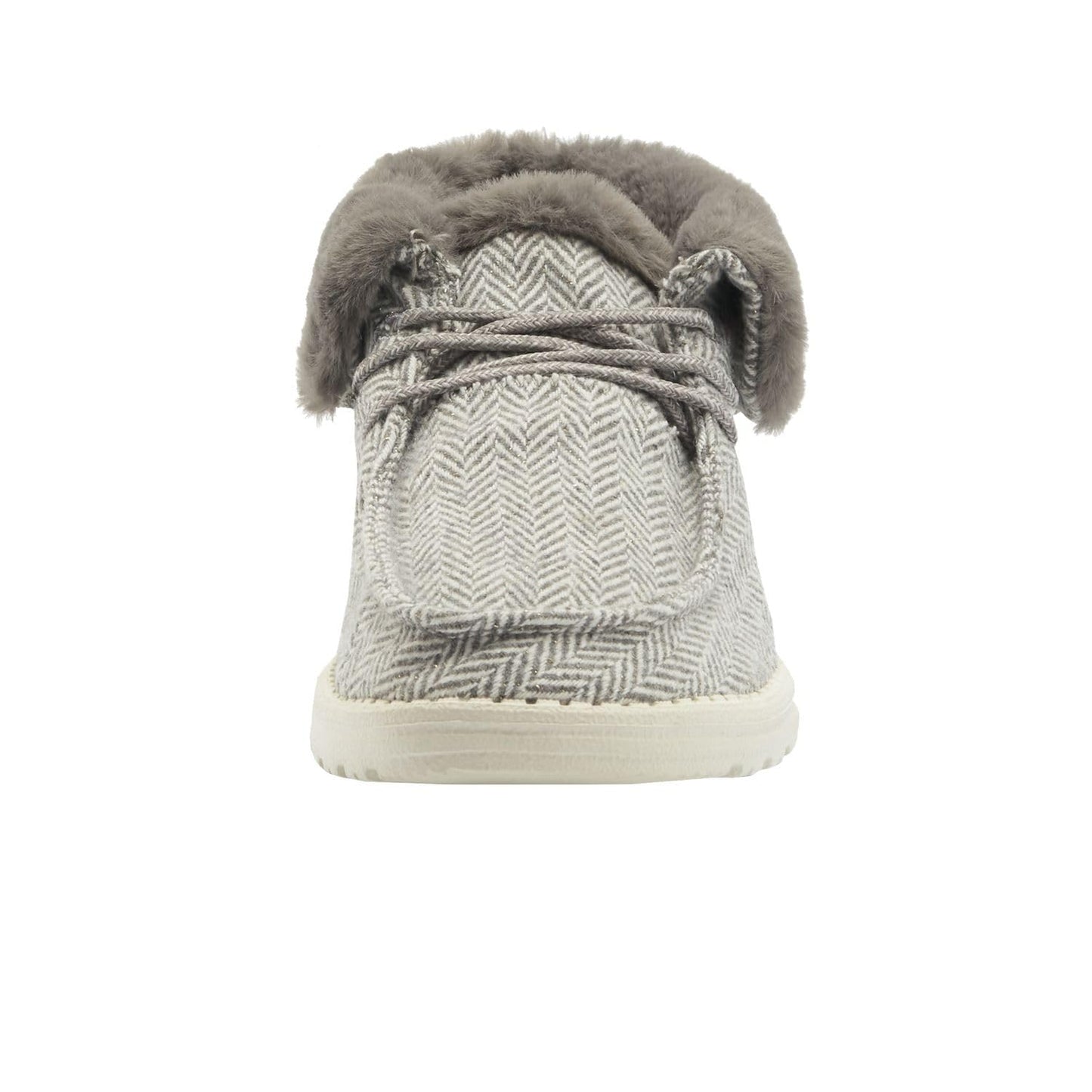 Hey Dude Women's Britt Herringbone Grey Size 7 | Women’s Shoes | Women’s Lace Up Boots | Comfortable & Light-Weight