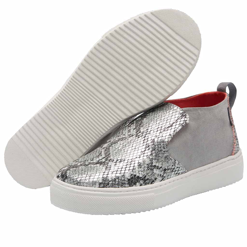 HEYDUDE Women's Peyton Snake Grey, Size 11 | Women’s Loafers | Women’s Slip On Shoes | Comfortable & Light-Weight