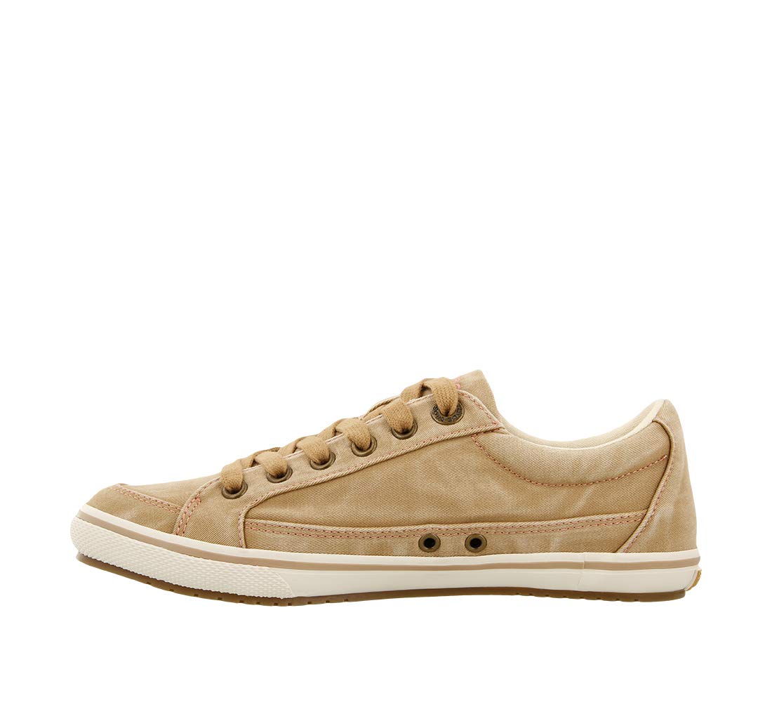 Taos Footwear Women's Moc Star Tan Distressed Sneaker 12 (M) US
