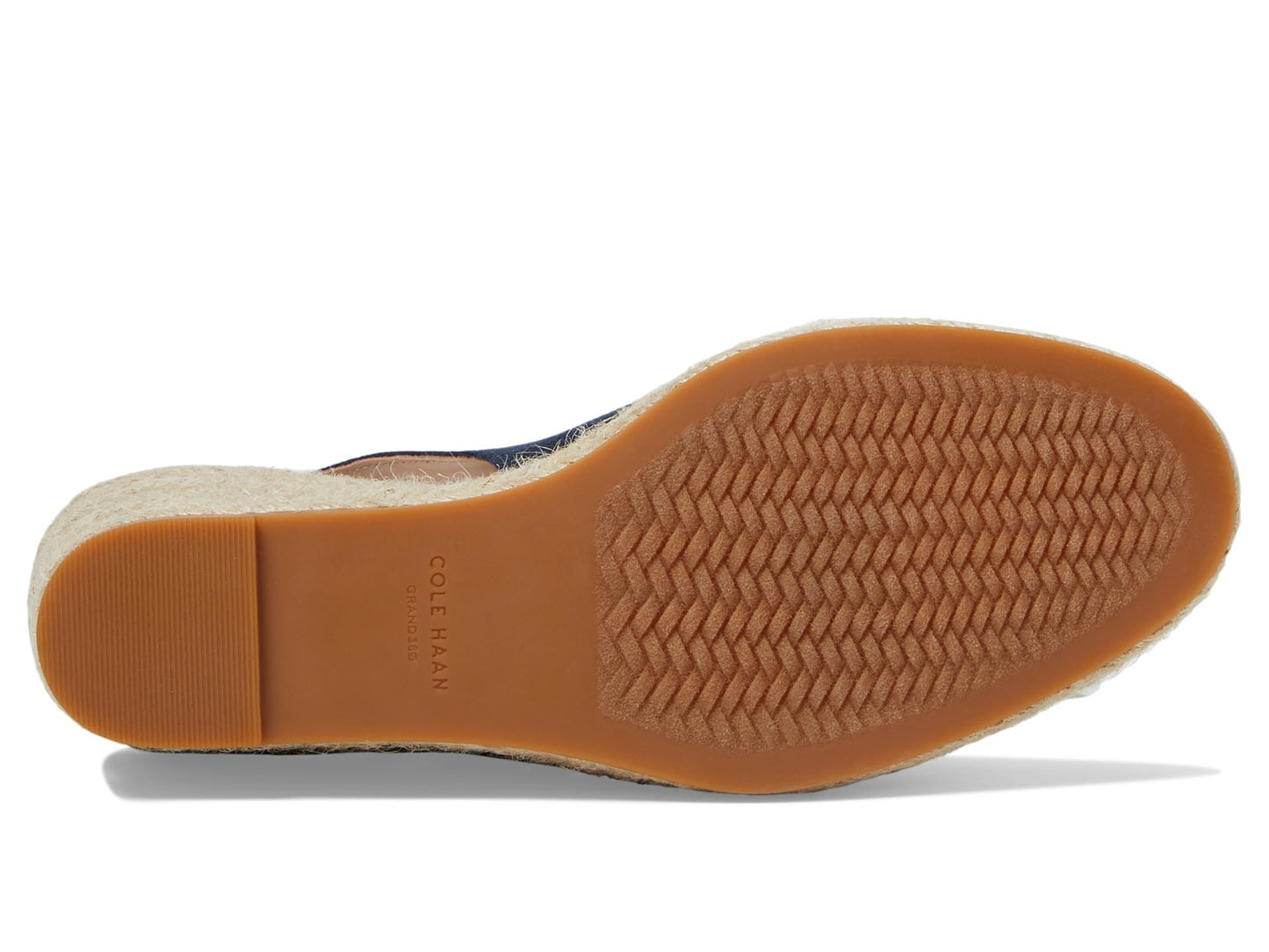 Cole Haan Women's Cloudfeel Espadrille Wedge Sling 80 mm II Platform, Navy Blazer Linen, 7