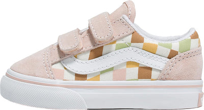 Vans - Toddlers Old Skool V Sneakers with Fastner, Color Pastel Block Multi/True White, Size: 7 M US Toddler