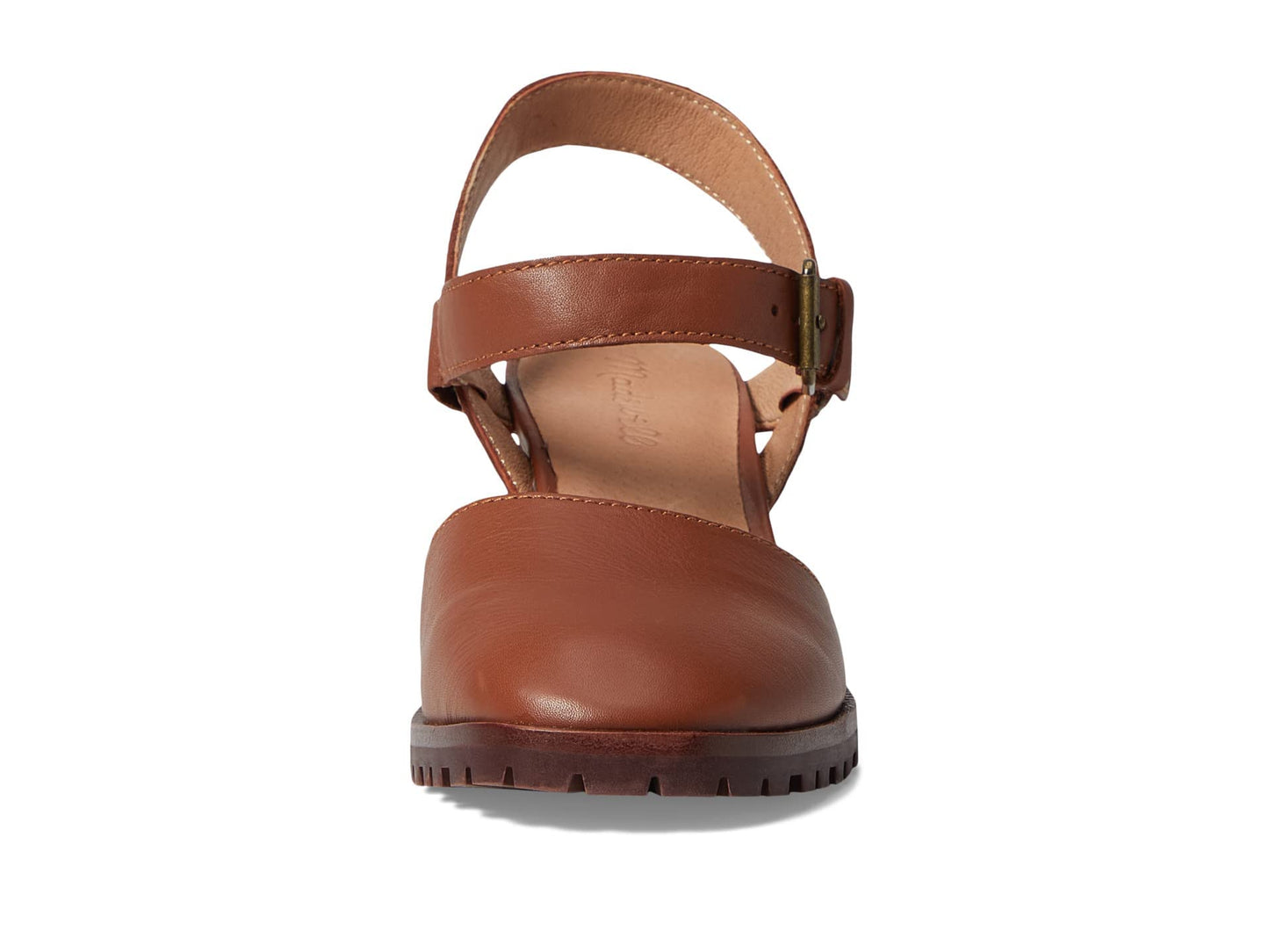 Madewell The Claudie Heeled Lugsole Mary Jane in Leather - Ankle Strap with Buckle Closure, and Stylish Women's Sandals Dried Maple 9 M