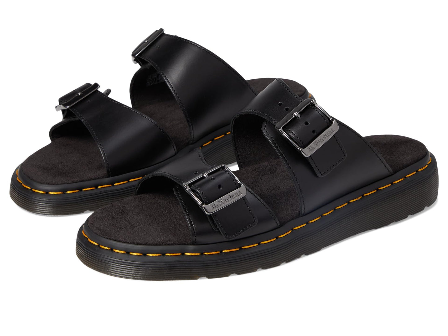 Dr. Martens Unisex Josef Slide Sandal, Black Analine, 12UK, 14 US Women/13 US Men