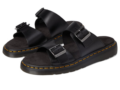 Dr. Martens Unisex Josef Slide Sandal, Black Analine, 12UK, 14 US Women/13 US Men