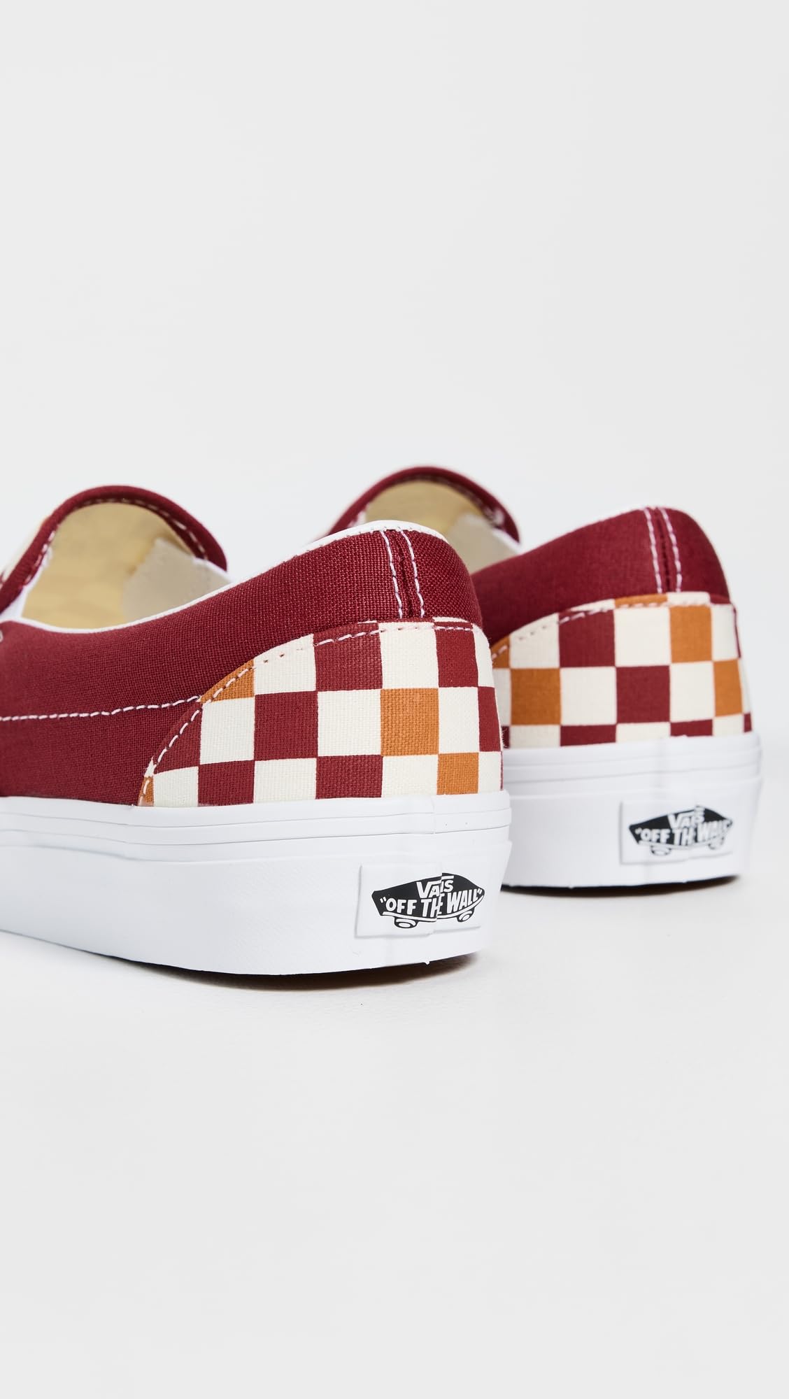 Vans Classic Slip-On Sneakers, Tri-Tone Check Red, 6 US Women/4.5 US Men