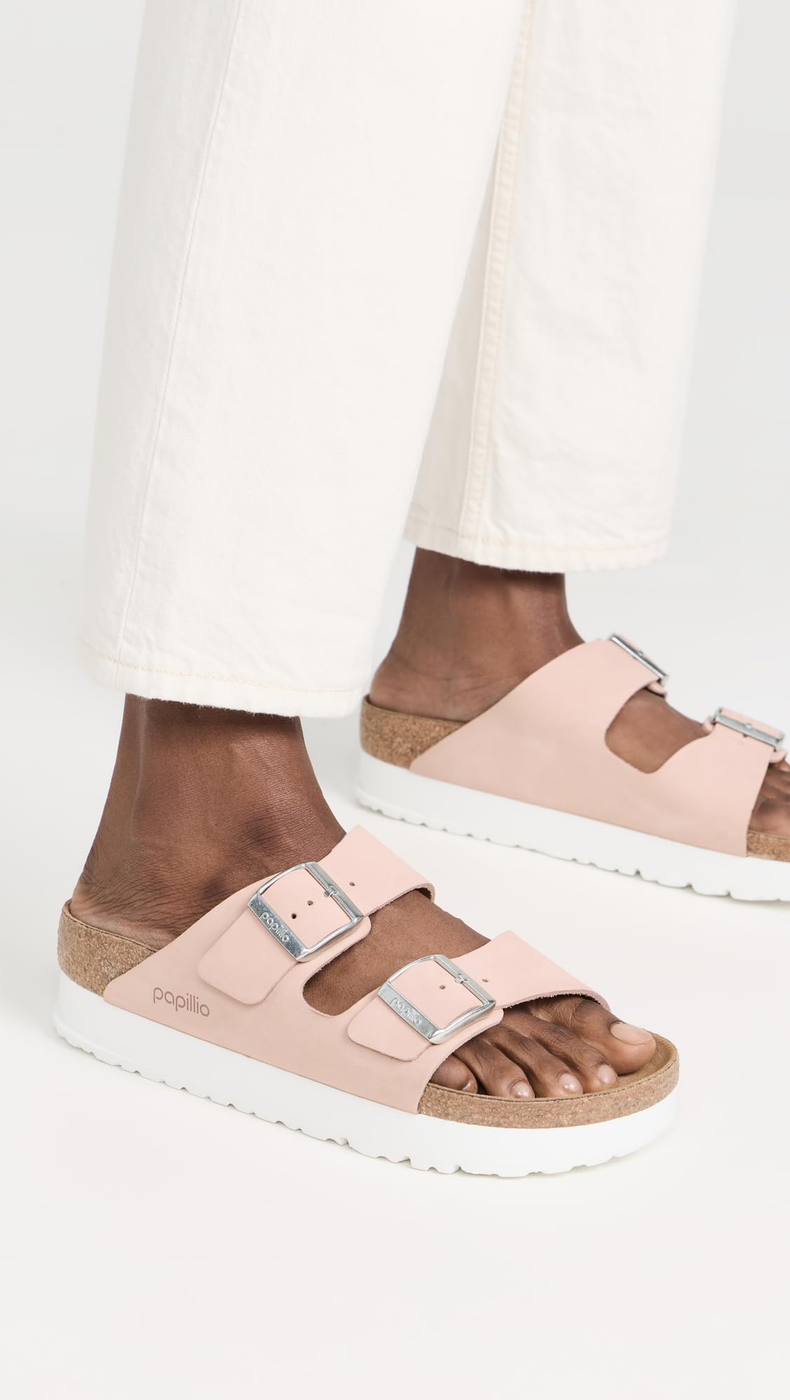 Birkenstock Women's Arizona Platform Flex Sandals, Soft Pink, 10 Medium US