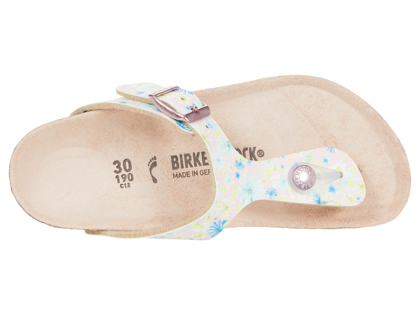 Birkenstock Girl's Gizeh Vegan (Little Kid/Big Kid) Summer Floral Light Rose Birko-Flor EU 34 (US 3-3.5 Little Kid/Big Kid) Narrow