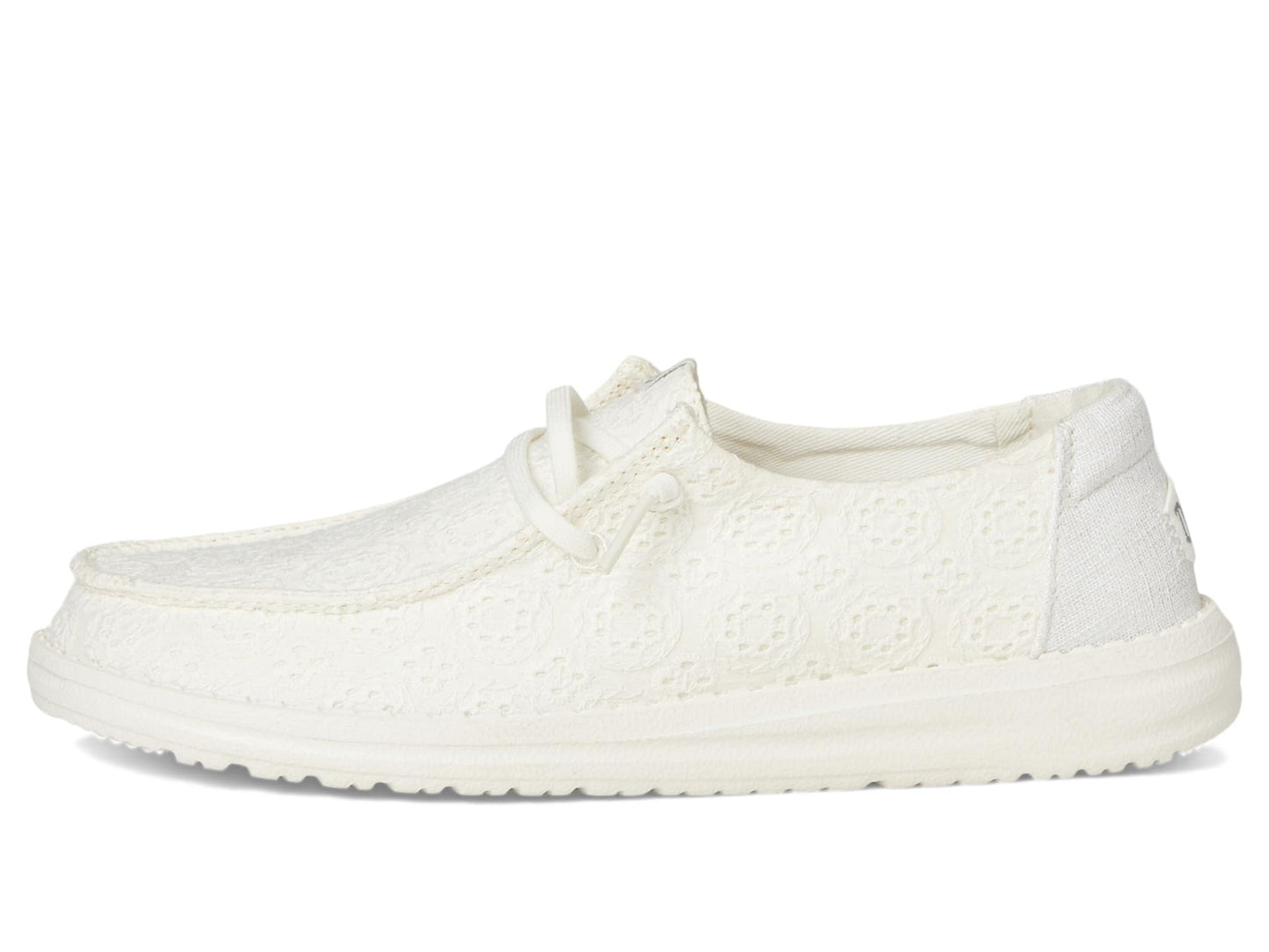 HEYDUDE Kids Wendy Eyelet Lace (Little Kid/Big Kid) - Shoes for Kids - Canvas Upper - Cotton Lining White 5 Big Kid M