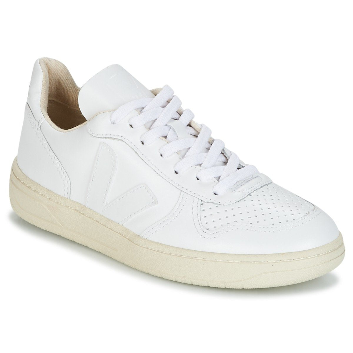 Veja-Women's V-10 Lace Up Sneakers, Extra White, 5 Medium US