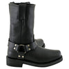 Xelement 2442 Women's Black Classic Full Grain Leather Harness Motorcycle Rider Boots - 6