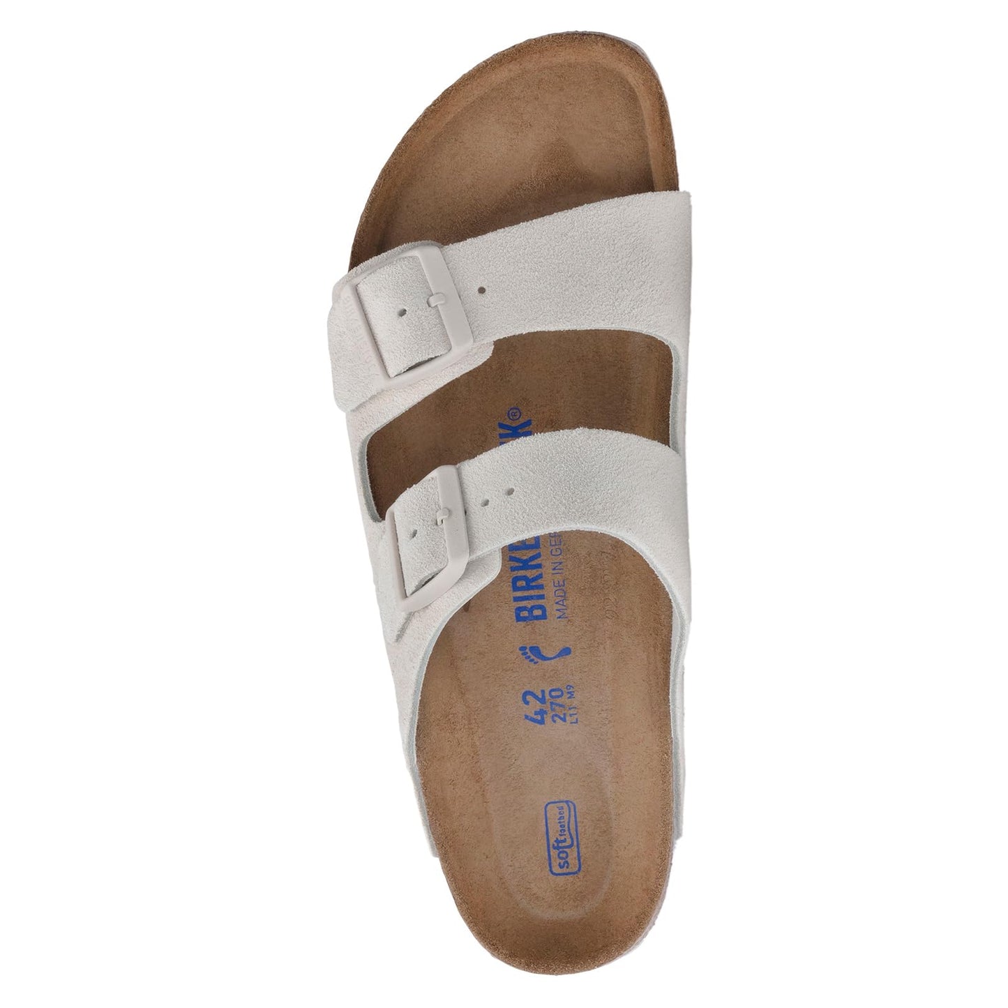 Birkenstock Arizona Soft Footbed - Suede (Unisex) Antique White Suede EU 39 (US Men's 6-6.5, Women's 8-8.5) Narrow
