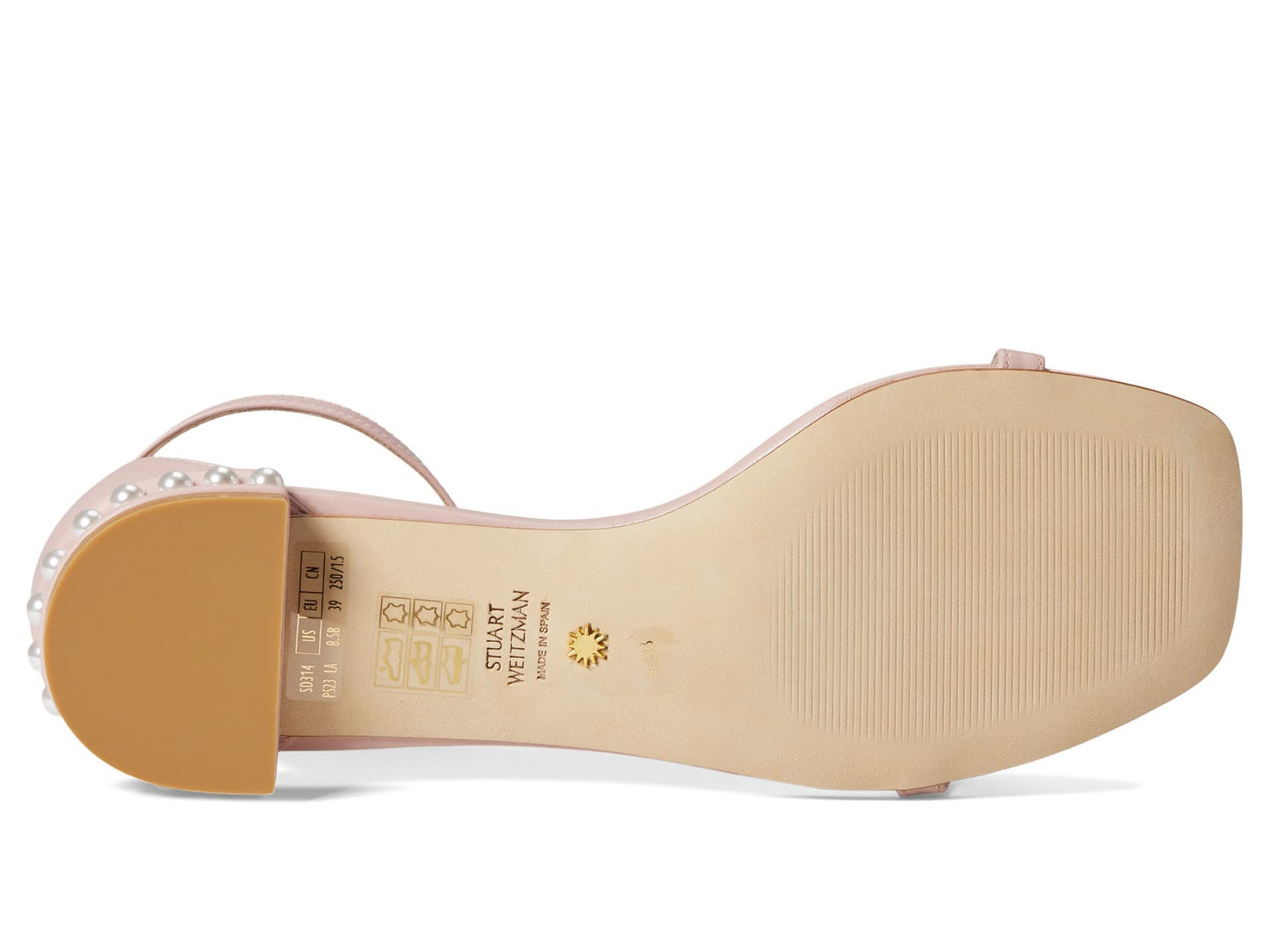 Stuart Weitzman Nudistcurve Pearl Flat Sandal Ballet 7 B
