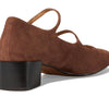 Madewell Women's Nettie Mary Jane Suede Flat, Soft Mahogany, 10.5