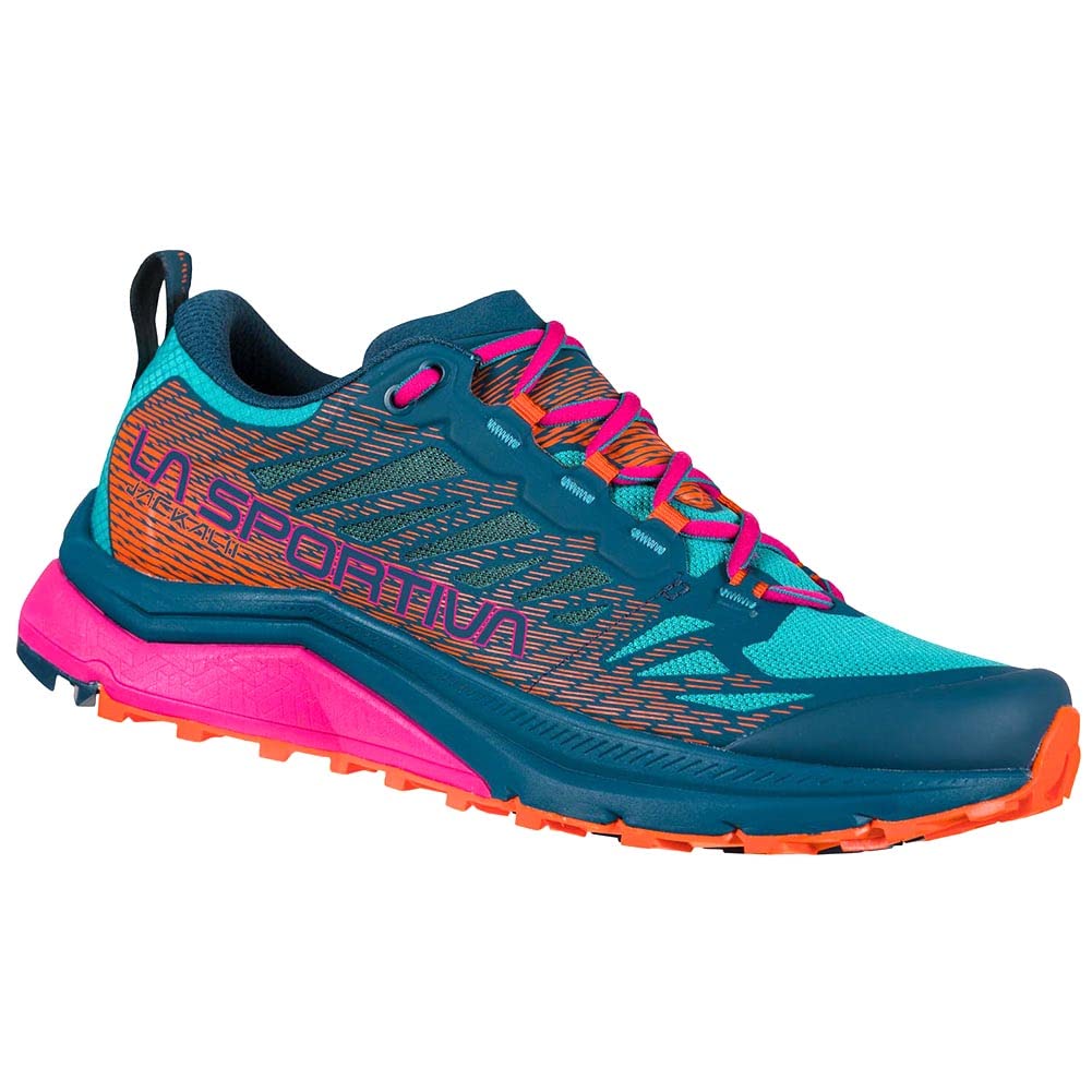La Sportiva Womens Jackal II Trail Running Shoe, Storm Blue/Lagoon, 6