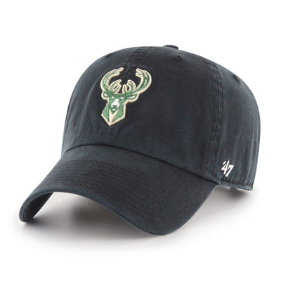 '47 Milwaukee Bucks NBA Clean Up Hat, Black, One Size
