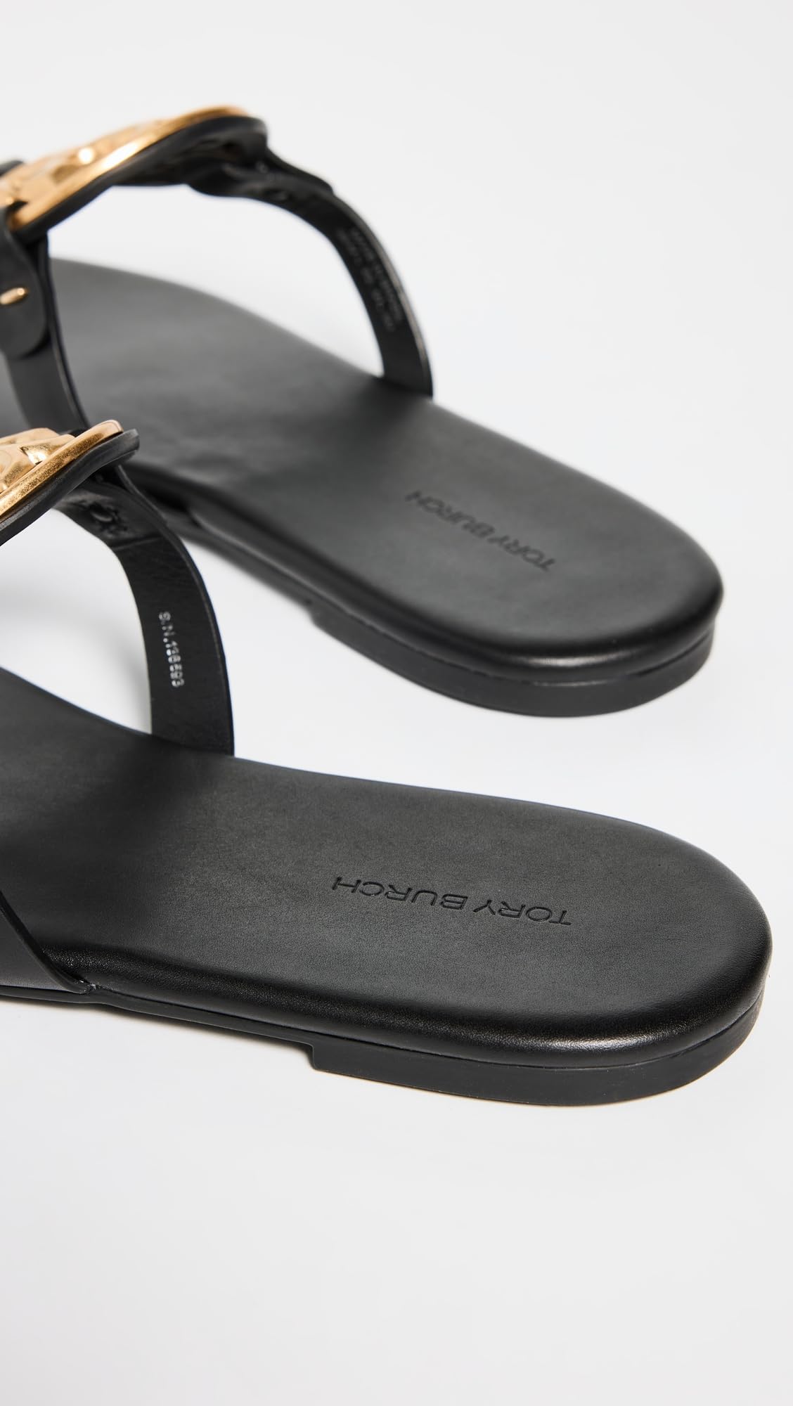 Tory Burch Women's Metal Miller Soft Sandals, Perfect Black/Gold, 7 Medium US