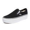 Vans UA Classic Slip-On Stackform Sneakers, Black/True White, 10 US Women/8.5 US Men