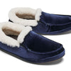 OLUKAI Ku'una Lanui Women's Slipper, Soft Velvet & Dual-Density PU Footbed for All-Day Comfort, Breathable & Supportive Drop-In-Heel, Cute & Casual Slip-On Design, Trench Blue/Trench Blue, 6