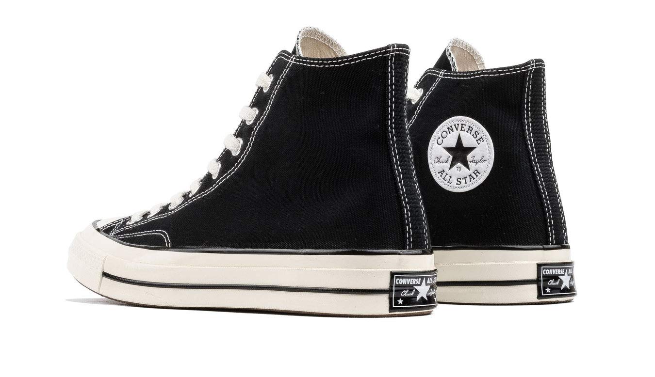 Converse Men's Chuck Taylor 70 Hi Top, Black/Black/Egret, Size 3