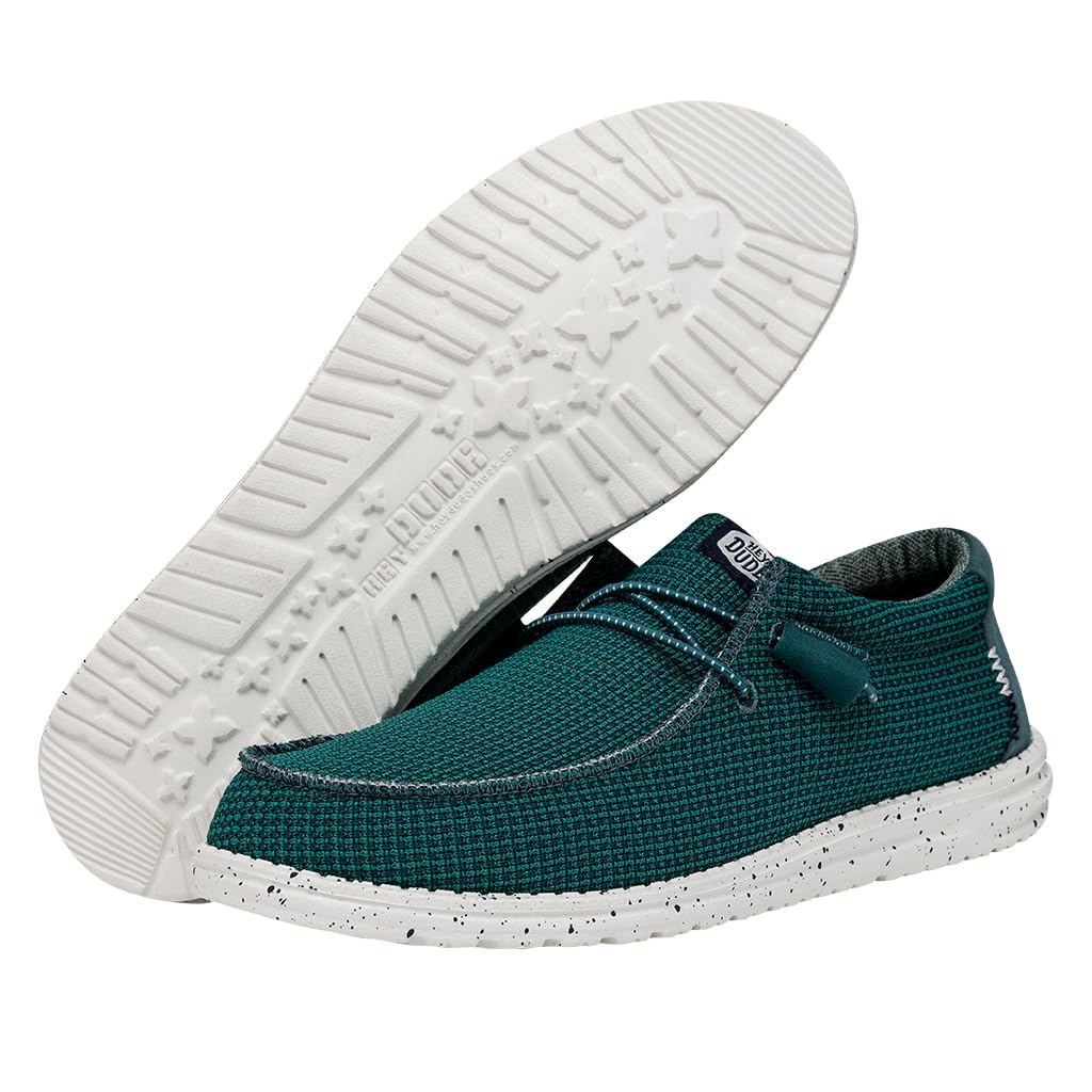 HEYDUDE Wally Sport Mesh Teal Size 11 | Men's Shoes | Men's Slip On Loafers | Comfortable & Light Weight