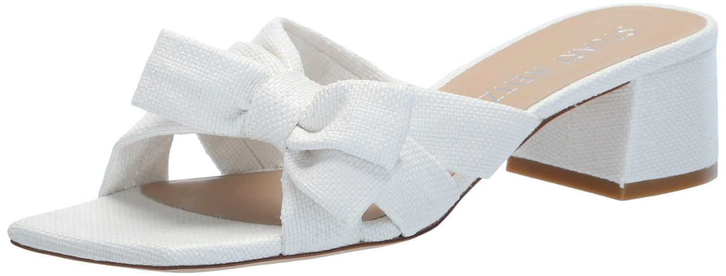 Stuart Weitzman Women's Sofia 45 Slide Pump, White, 9