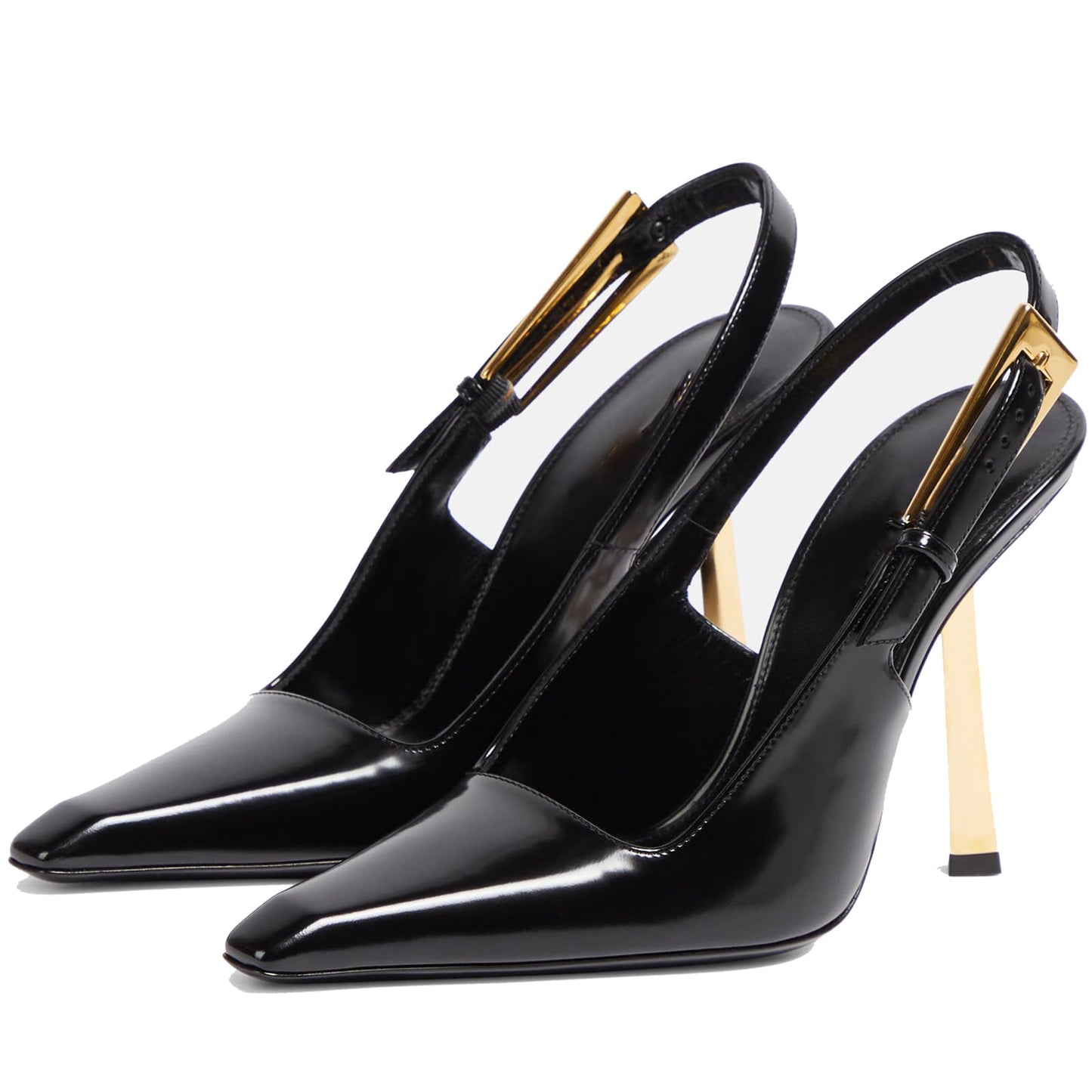 YIYA Slingback Heels Pumps Shoes for Women with Buckle Strap Slip On Closed Pointed Toe Stiletto High Heel Wedding Party Casual Dress Backless Mules Sandals