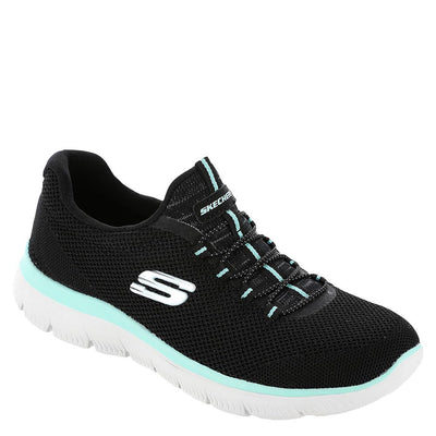 Skechers Sport Summits-Cool Classic Athletic Sneaker Women's Sneaker, 11 C/D US, Black-Turquoise