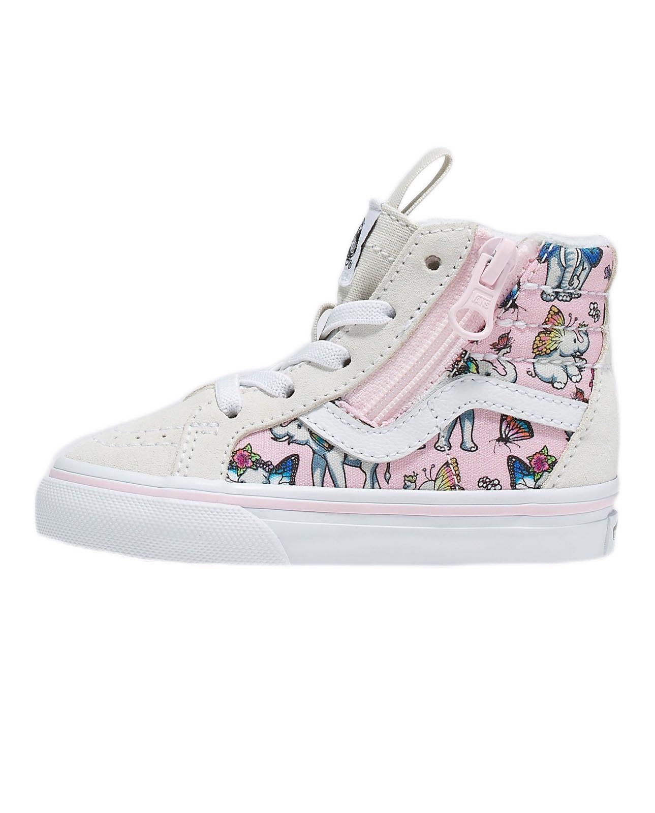 Vans - Toddlers Sk8-Hi Reissue Side Zip Shoes, Color Suede Emboss Grey/Pink, Size: 6 M US Toddler