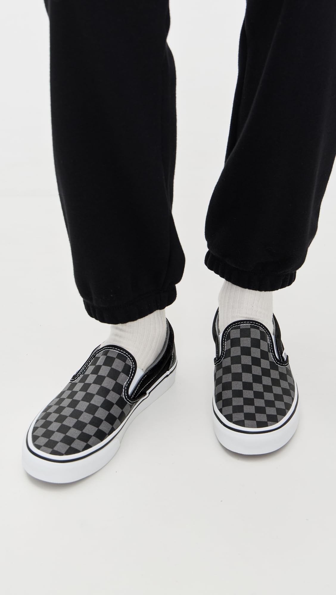 Vans Kids Unisex Classic Slip On, (Checkerboard) Black/Pewter, Size 10.5 Little Kid