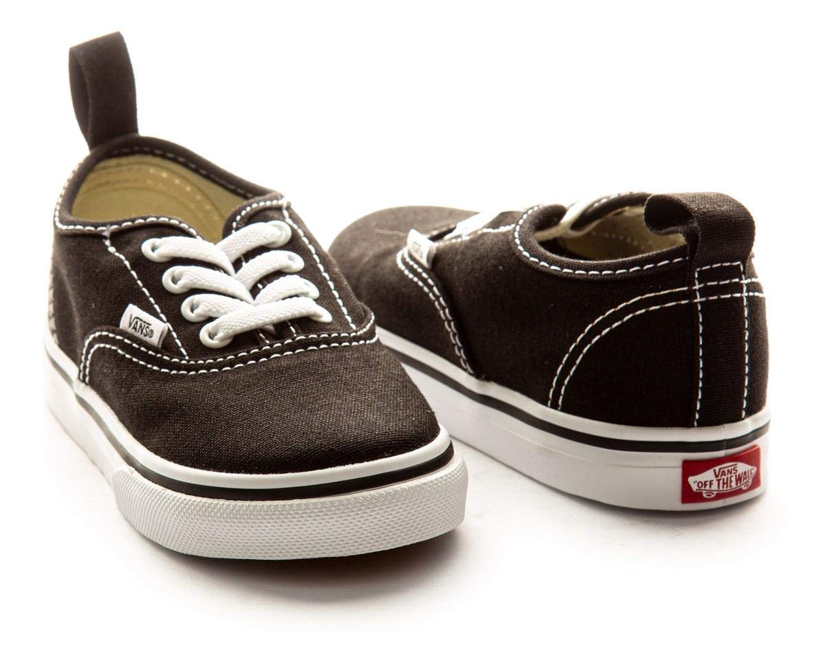 Vans Toddler T Authentic Elastic LACE Black True White Size 9
