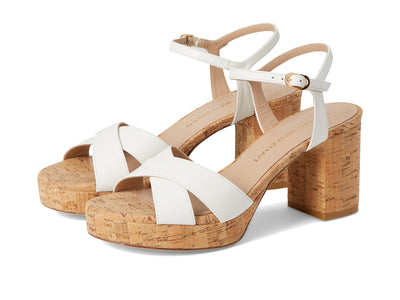 Stuart Weitzman Womens Dayna Platform 80 Cream 8.5 M