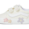 Vans Kids Old Skool V Flower (Toddler) Sneaker, Star White, 8.5 US Unisex