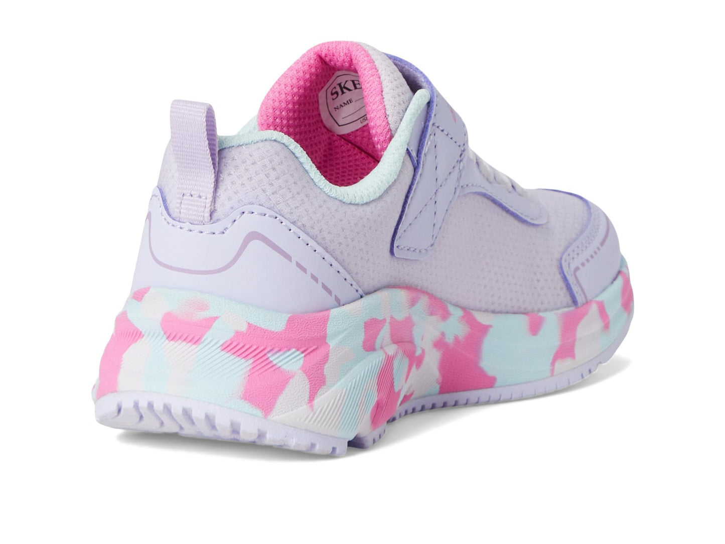 Skechers Kids Girls Skechers Elite Sport Tempo-Statement Swirl Sneaker, Lavender/Multi, 1 Little Kid
