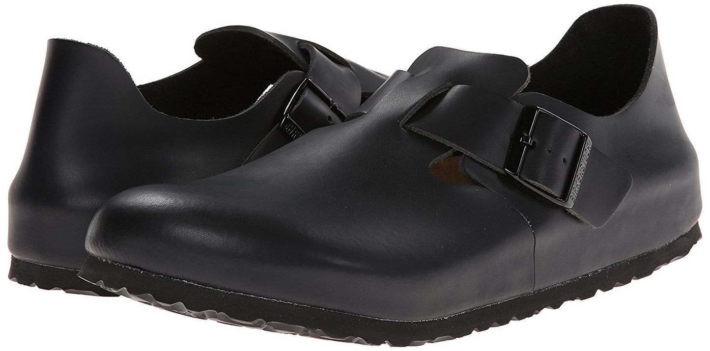 Birkenstock Unisex London SFB Leather Mule,Hunter Black,45 EU/M12 M US