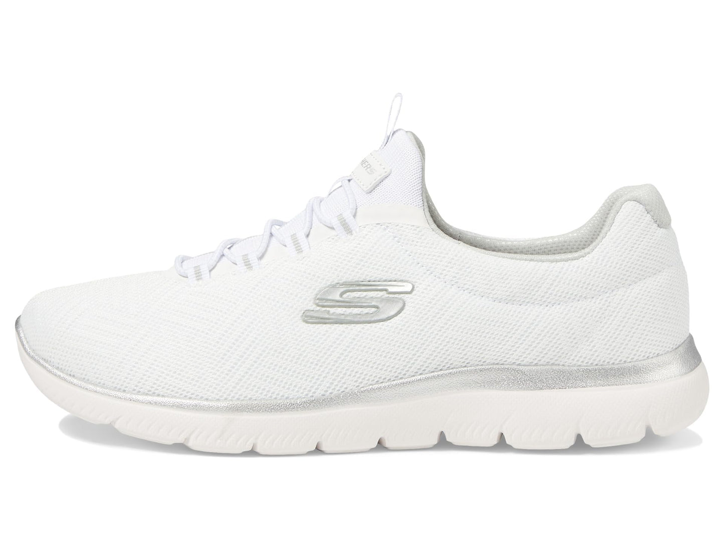 Skechers Women's Summits Sneaker, White/Silver=WSL, 10