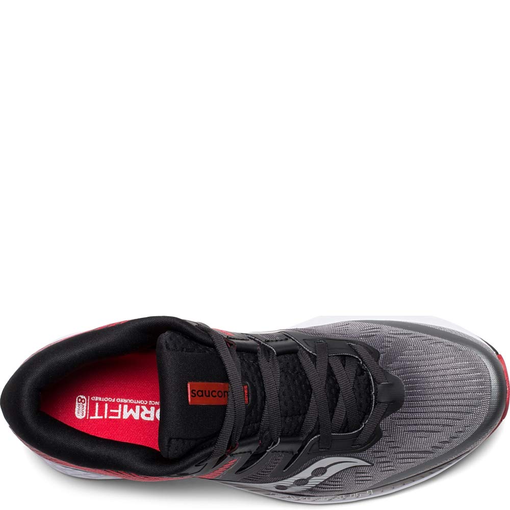 Saucony Men's Ride ISO, Grey/Red, 11.5 D