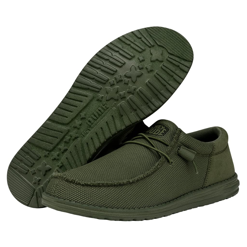 HEYDUDE Men's Wally Funk Mono | Men's Shoes | Men Slip-on Loafers | Comfortable & Light-Weight Forest