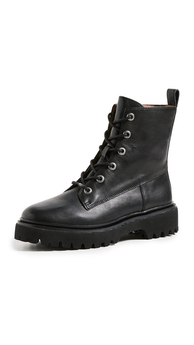 Madewell Women's The Rayna Lace-Up Boots, True Black, 6.5 Medium US