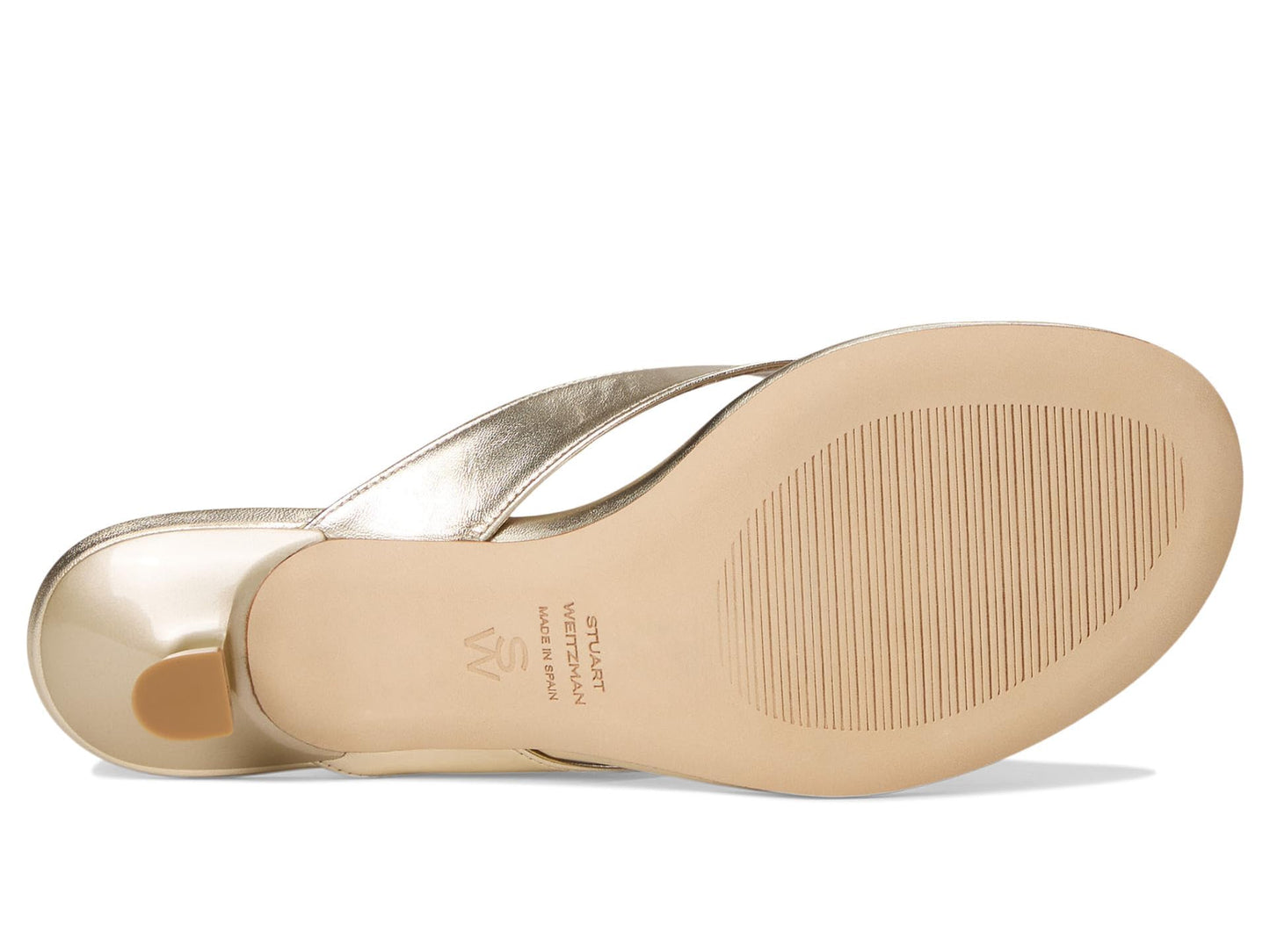 Stuart Weitzman Women's Rio Sleek Sandals 35 Light Gold 8 Medium