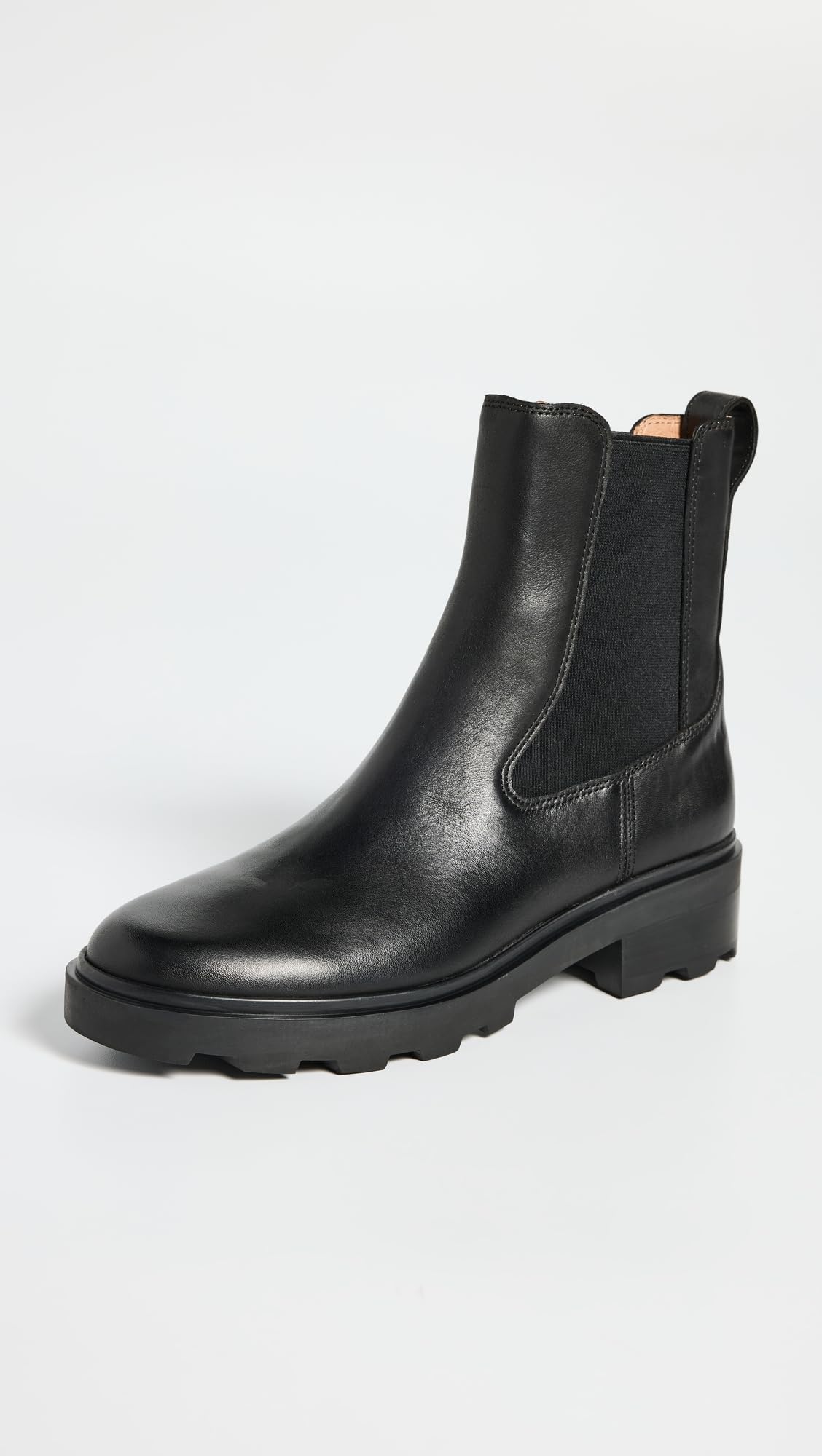 Madewell Women's The Wyckoff Chelsea Lugsole Boot in Leather, True Black, 8 Medium US