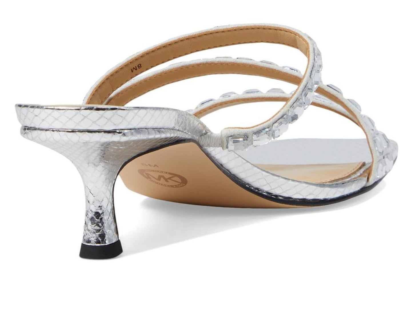 Michael Kors Celia Kitten Slide Silver 9 M