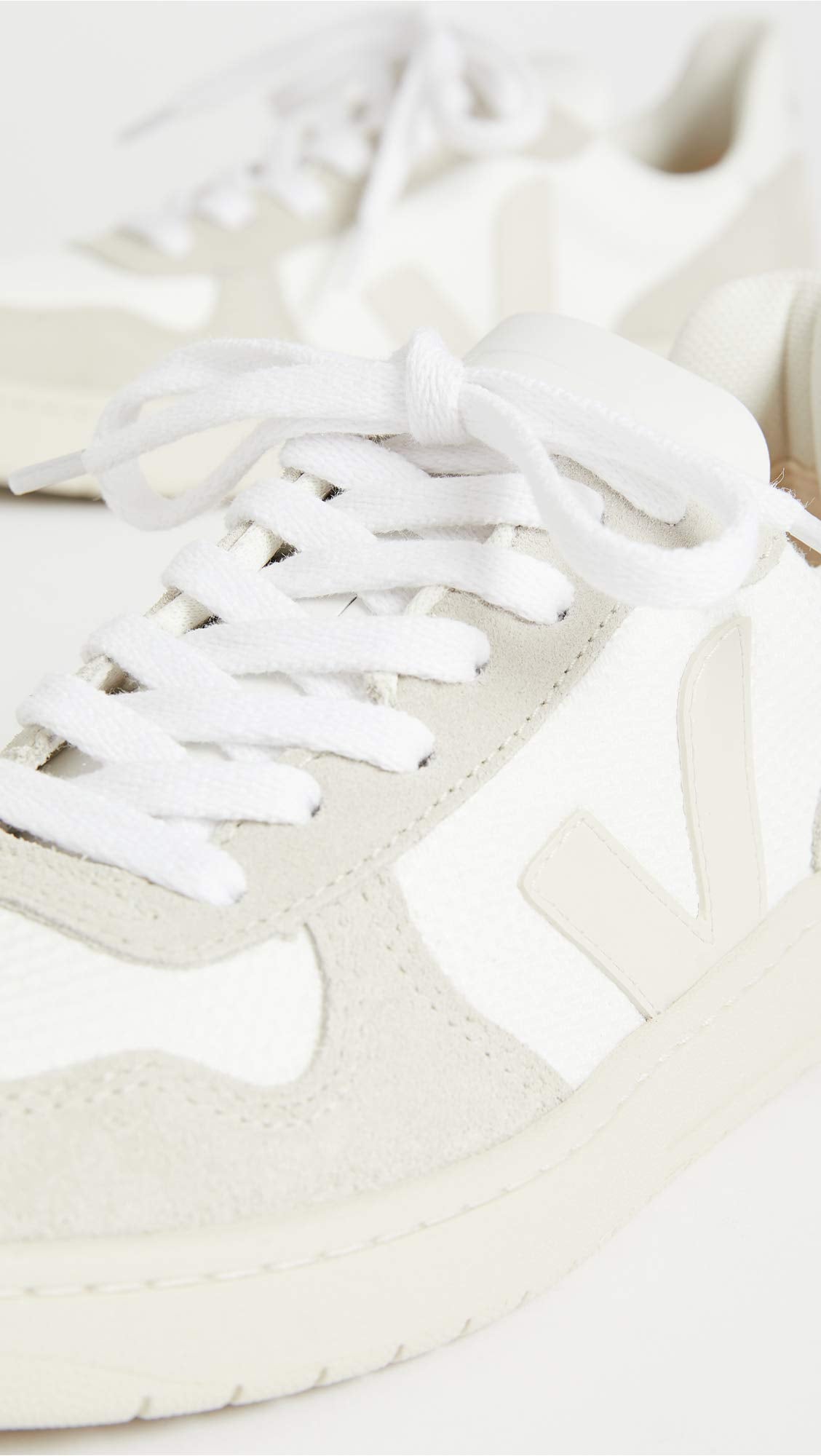 Veja Women's V-10 Sneakers, White/Natural/Pierre, 4 Medium US