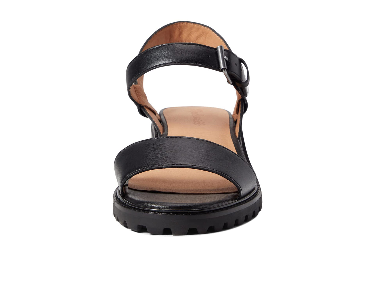 Madewell Cameron Lug Sandal - Nubuck Sandals for Women - Leather Upper with Ankle Strap Buckle Closure, Synthetic Outsole, and Round-Toe Sandals True Black 6 M