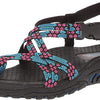 Skechers Cali Women's Reggae Loopy Toe Ring Sandal, blue/pink, 8 M US