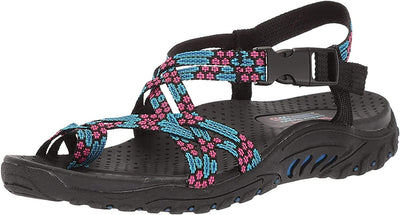 Skechers Cali Women's Reggae Loopy Toe Ring Sandal, blue/pink, 8 M US