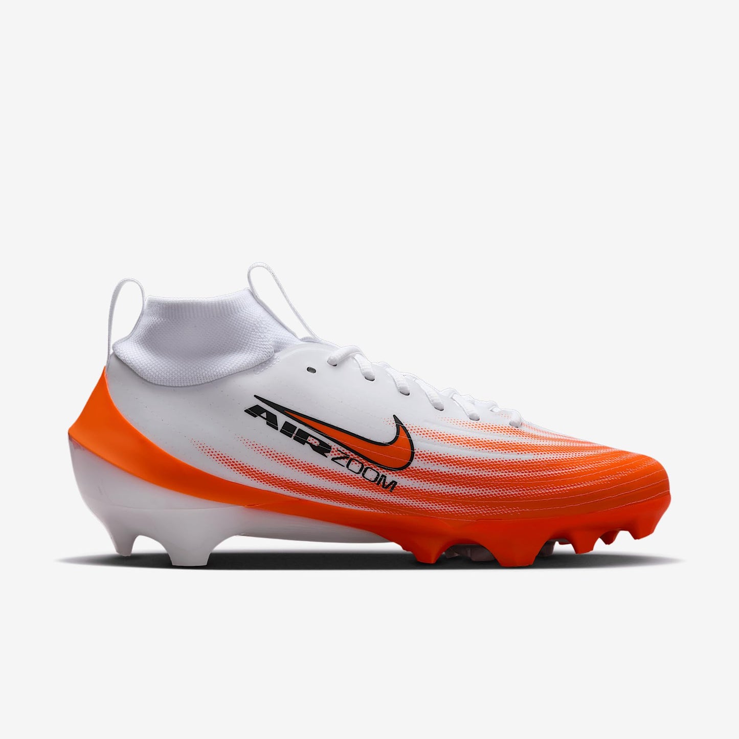 Nike Vapor Pro 1 Football Cleats (HM8850-103, White/Safety Orange/Metallic Silver/Black) Size 11